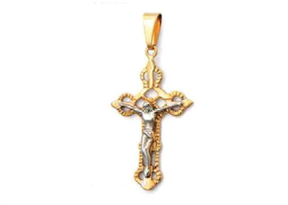 Dual Tone Plated | High Polish Cross Pendants